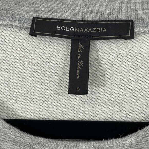 BCBGMaxAzria Whitnie Gray Crewneck French Terry Pullover Sweatshirt Dress Size S - Picture 3 of 6